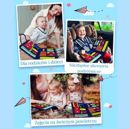 Tablica sensoryczna Montessori „Mądre Rączki” – zabawka edukacyjna dla dzieci 1–4 lata